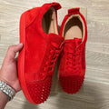 LOUB red suede spikes
