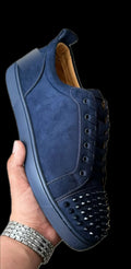 Navy Suede Spikes